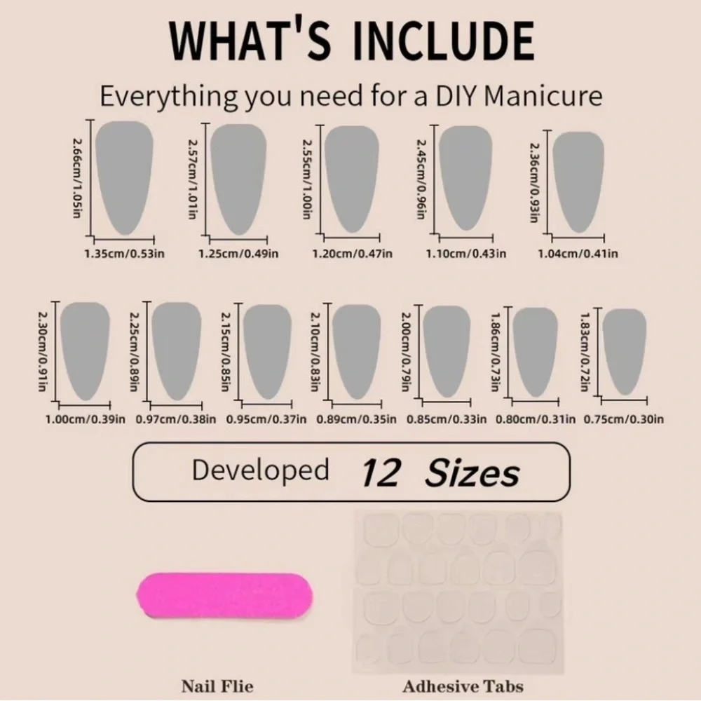 Leopard Print Fake Nails with Nail File & Tape, 24pcs/box - Picture 2 of 6